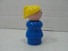 Vintage Fisher Price Little People  Yell  Hair Teacher  Mother  Blue  Outfit
