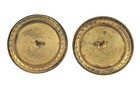 Pair Of 2 Antique Victorian Brass Large Flower Etched Fancy Buttons 1 5 8   