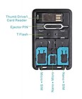 All In One Credit Card Size Slim Sim Adapter Kit With Tf Reader   Tray Black