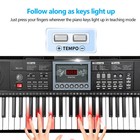 61 Key Keyboard Piano For Beginners With Stand Bench  Lighted Keys In Follow    
