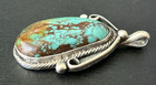 Sterling Silver  Vintage  13 3 Grams  Navajo Royston Turquoise Pendant 