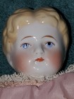 17  Antique German 1880 Blonde China Shoulder Head Child Doll Exposed Ears