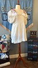 Vintage 30s Embroidered Fruit Crochet Lace Bib Collar Babydoll Mini Dress Size S