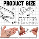 Metal Brain Teaser Puzzles Set Of 36 With Pouch  Steel Iq Games Physics Mind Met