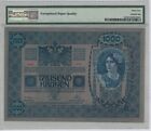 1902 Austria Austro Hungarian Bank Note 1000 Kronen Pmg 64 Graygreen Under Print