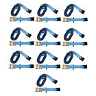 10 Pc  2  X 30ft Heavy Duty Tie Down Straps 11000lbs Flat-hook Ratchet Blue