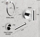Chrome Bathroom 3 Piece Set  Robe Hook  Towel Ring And Toilet Paper Holder New 