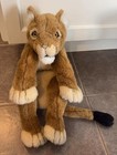Hansa Realistic Plush Laying Lion Cub Tan Stuffed Toy Animal 12 