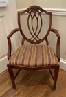Hepplewhite Shield Back Arm Chairs With Fleur Dis Lis Design