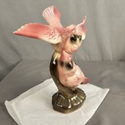 Pink  2 Cockatoo Parrot Birds Perch Figurine 10    Excellent California Pottery