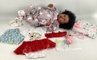 Reborn Doll African American Aa Baby Girl Cloth Soft Vinyl Rooted 19    Newborn