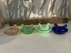 Depression-style Set  Of 4 Mini Hens On Nests Trinket salt Cellars -new