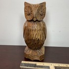 Vintage Hand Carved Wooden Owl Sculpture Statue Figurine Mcm 8    Tall Home Decor