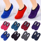 Womens Fleece Slip-on Slippers Socks Shoes Non-skid House Indoor Ankle Socks   