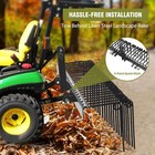 72  Steel Pine Straw Needle Rake 3 Point Hitch For Tractors Fit For Cat-0 Cat-1