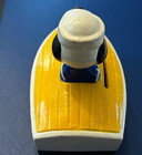 Vtg 1966 Peanuts Snoopy Ceramic Sailor Boat Coin Bank   Rubber Stopper Korea   