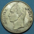 Venezuela 1 Bolivar  835 Silver Coin 1936 Nice Grade  Free S h After 1st Item