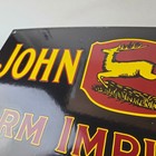 Vintage John Deere Porcelain Sign - Farm Implements Tractor Gas Pump Sign