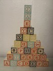 Lot Of 30 Uncle Goose Alphabet Blocks Wooden Usa Learning Toy Animal Norwegian