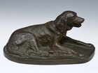 Copper Dog Retriever Sculpture Figurine W10inch Craftsmanship Japan Antique