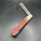 Vintage Honest Abe One Arm Good Snap Pocket Knife Bone Handle Red Slip Joint