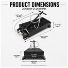 25 Gallon Oil Drain Pan Cart 110v Electric Pump 8ft Hose Low Profile Rolling
