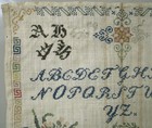 Circa 1840 Antique Biedermeier Sampler Anna Mabel Bleischwitz Needlework