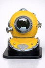 18  Yellow Vintage Diving Helmet  Nautical Decor  Brass Steel Diver Replica