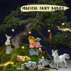 Miniature Fairy Garden Figurine Set With Baby Animals   Fairies For Home D  cor