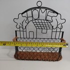 Rustic Home Wall Basket Wire Metal Wicker Hanging Farmhouse Organizer  187 