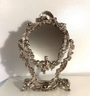 Vintage Ornate Silver Plated Vanity Mirror