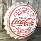 Coca Cola Coke Soda Pop Bottle Cap Large 18  Metal Aluminum Sign Garage New