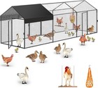 Chicken Coop Portable Poultry Cage Walk In Hen House Metal 120 X 40 X 40 Inches