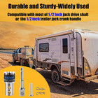 Trailer Jack Drill Adapter 1 2  Shaft  W  Socket Bit For Top Wind Crank Handle
