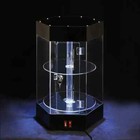 Electric Rotating Clear Display Case With Built In Led Lighting