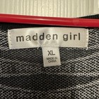 Madden Girl Xl Black White Geometric Knit Long Sleeve Bodycon Knee Dress