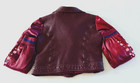 Jessica Simpson Moto Jacket Girls Med Plum Faux Leather Body Embroidered Sleeves