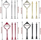 Whzazgw 4 Sets Of 3 Tier Cake Plate Stand Handle Metal Fruit Cake Cupcake Plate