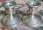 Vintage Rogers 1950s Sterling Silver  wedding Bells  Candlestick Holders -  3001