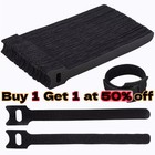 100 Pcs Cable Straps Black Wire Cord Hook Loop Ties Reusable Fastening Organizer