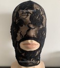 Halloween Black white red Lace Mask Hood Open Mouth Mask