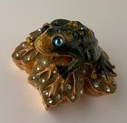 Jay Strongwater Designed For Estee Lauder Solid Perfume Compact Frog Vtg 2002