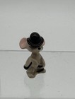 Vtg Hagen Renaker Grey City Mouse Black Bowler Hat Miniature Ceramic 1    Tall
