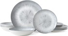 12 Piece Round Kitchen Dinnerware Set plates Bowls Sets  Dish Set Service For 4
