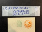 Us Scott   Uc 27   Mint Fc  Vf    Cut Square  2026 Scott Cat  Value   250 00