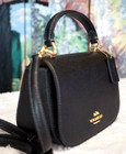 Nwt Coach Lysa Top Handle Mini Satchel X-body Bag Cx575 Black Crossgrain Leather