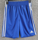 Adidas Regular Fit Classic 3-stripes Shorts Boys  M10 12 Blue Elastic Waistband