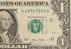 2013  1 Dollar Bill With Serial Number K48747994g And Ink Error On    7   