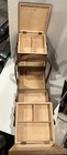 Vtg Wooden Accordian Style  Fold Out Sewing Box  W Dovetail Joints  Made Romania