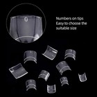 Square Nail Tips Half Cover 500pcs Clear Acrylic Nails French Short False Nails